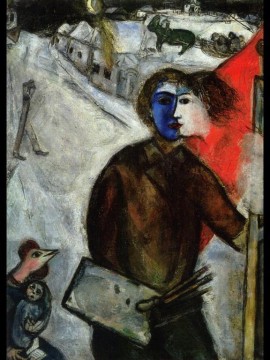 Marc Chagall Painting - Hora entre el lobo y el perro contemporáneo Marc Chagall